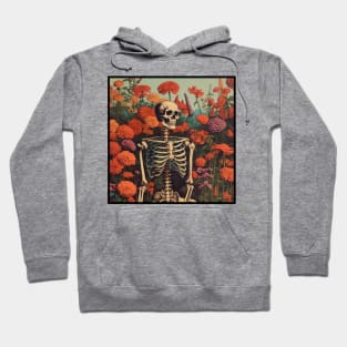 Creepy Skeleton Flower Cartoon Vintage Hoodie